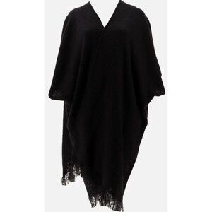 G Giuliana Black Label Duster-Length Cardigan Poncho 764-261 BLACK Missy OS